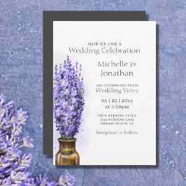 Enkel Lavender Flowers Modern Blommigt Bröllop Inbjudningar