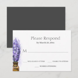 Enkel Lavender Flowers Modern Blommigt Bröllop OSA Kort
