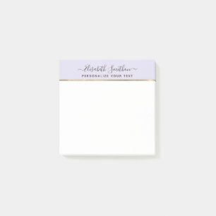 Enkel Lavender & Guld minimal Personal Stationery Post-it Block