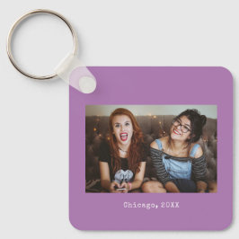 Enkel Lavender-minimalistisk fotobevarande saké Nyckelring