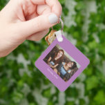 Enkel Lavender-minimalistisk fotobevarande saké Nyckelring<br><div class="desc">Enkel Lavender lila och vit minimalistisk fotvännskekedja,  en vacker personlig för vänner,  familj,  par,  flickvän,  pojkvän,  medarbetare,  chef och mycket annat.</div>