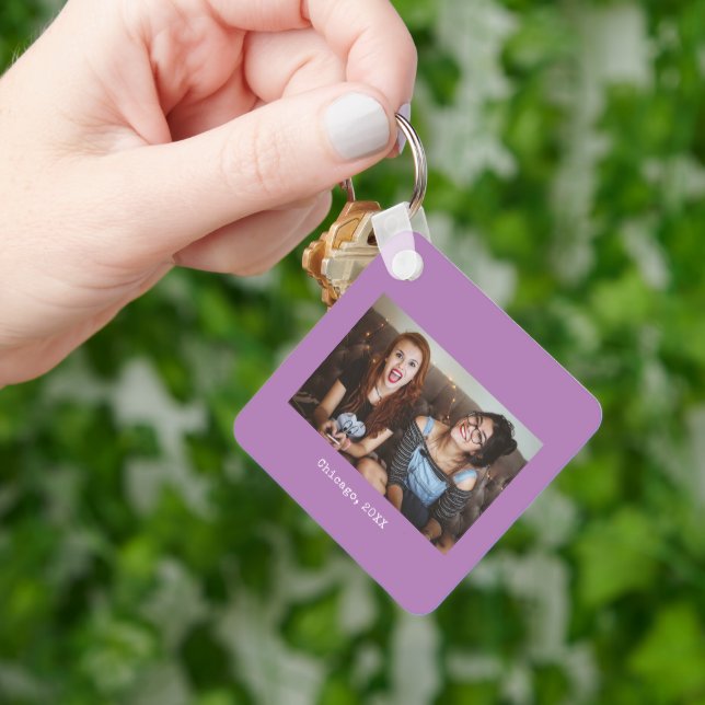 Enkel Lavender-minimalistisk fotobevarande saké Nyckelring (Hand)