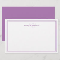 Enkel Lavender-minimalistisk Monogram två Gräns