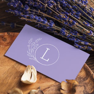 Enkel lavender Monogram Makeup Artist Visitkort