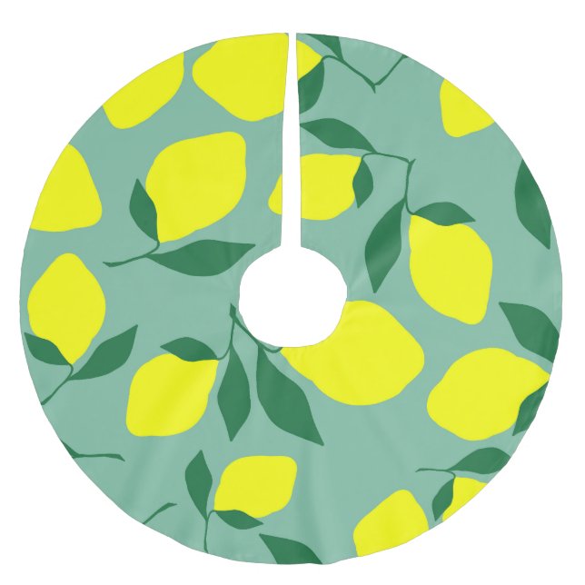 Enkel Lemon, Gröntens bakgrundsutskrift. Julgransmatta Borstad Polyester (Framsidan)