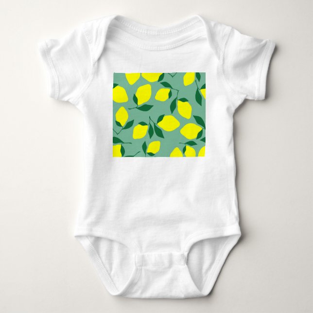 Enkel Lemon, Gröntens bakgrundsutskrift. T Shirt (Framsida)