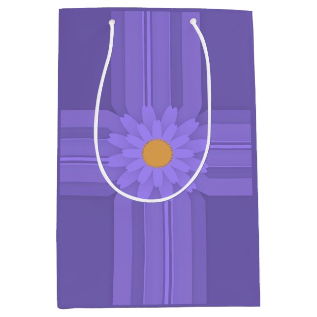 Enkel lila blomma på modernt kors (Framsidan)
