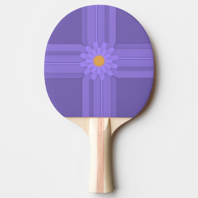 Enkel lila blomma på modernt kors pingisracket (Framsidan)