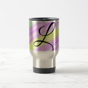 Enkel lila för grönt lägger till ditt monogram resemugg