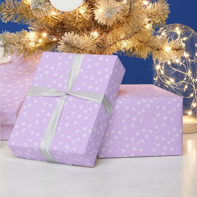 Enkel Lila i Snöflingor, jul Presentpapper (Helgdagar)