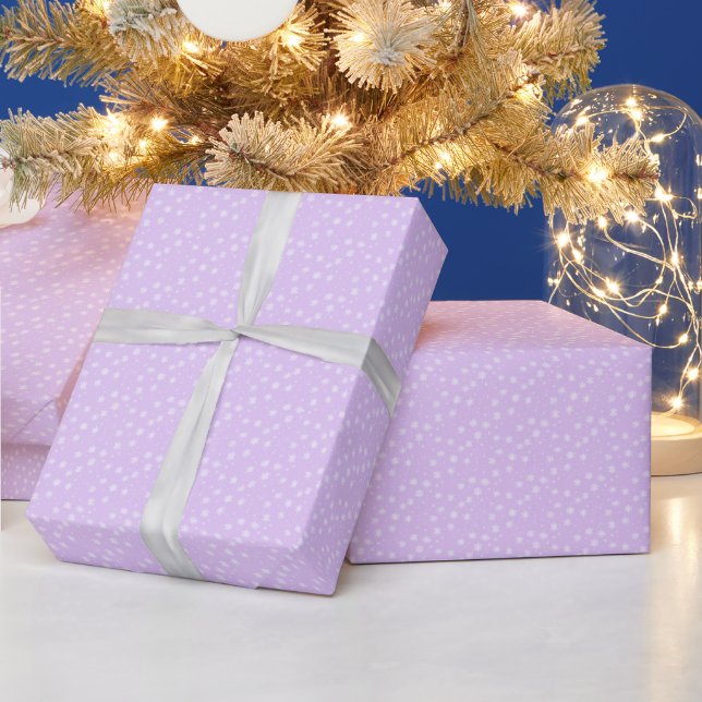 Enkel Lila i Snöflingor, jul Presentpapper (Helgdagar)