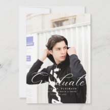 Enkel lila kalligrafi foto svart examen 