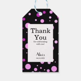 Enkel Lila Lilac Polka Dot Black Tack Presentetikett