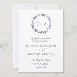 Enkel Lila Modern Greenery Bröllop Inbjudningar