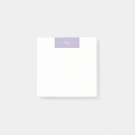 Enkel Lila Monogram initialer Post-it Block