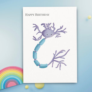 Enkel Lila Neuron Myelin Sheath Grattis på födelse Kort