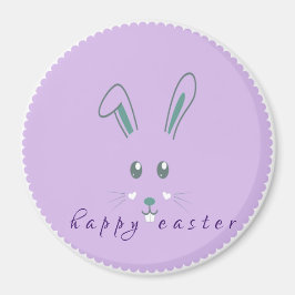 Enkel Lila Påsk Classic Round Magnet