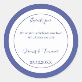 Enkel Lila Personlig Bröllop Runt Klistermärke