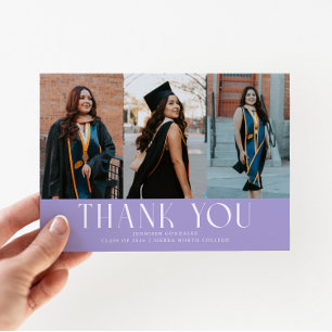 Enkel Lilac Grad Multi Foto Tacksamhet Meddelande