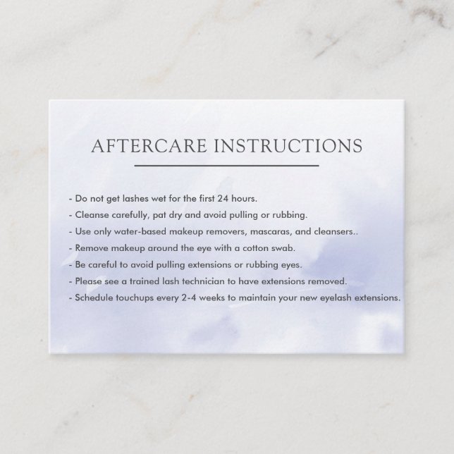 Enkel Lilac Lash Extension Mikrobladdrande eftervå Visitkort (Framsida)