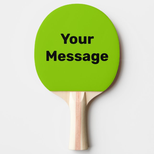 Enkel Limegrön och Svart Din Text Mall Pingisracket (Framsidan)