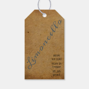 Enkel Limoncello Flaska Häng Märkre Kraft Papper   Presentetikett