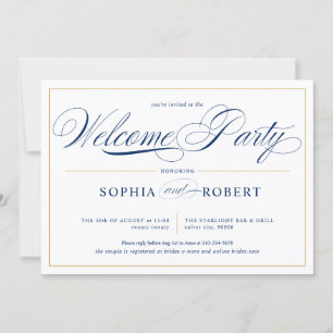 Enkel Linjer Calligraphy Elegant Välkommen Party Inbjudningar