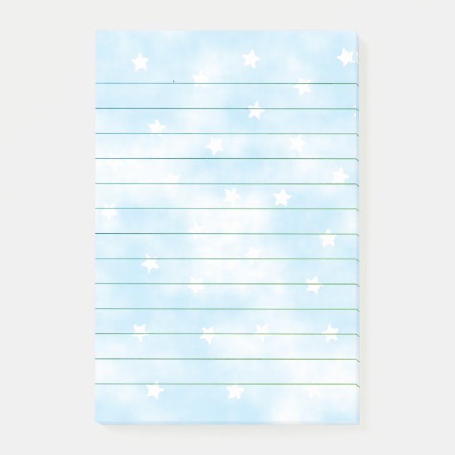 Enkel Linjerad Anpassningsbar Stars Himmel vattenf Post-it Block (Framsida)