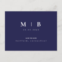 Enkel liten flotta, Monogram Bröllop spara datum