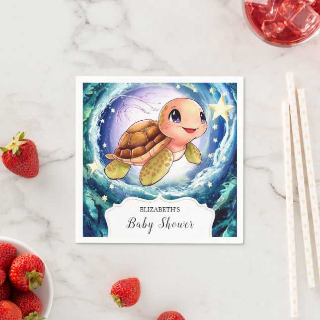 Enkel liten sköldpaddsskugga pappersservett (Insitu)