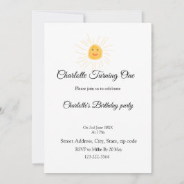 Enkel liten söt baby-barn Lägg till QR-födelsedag Inbjudningar