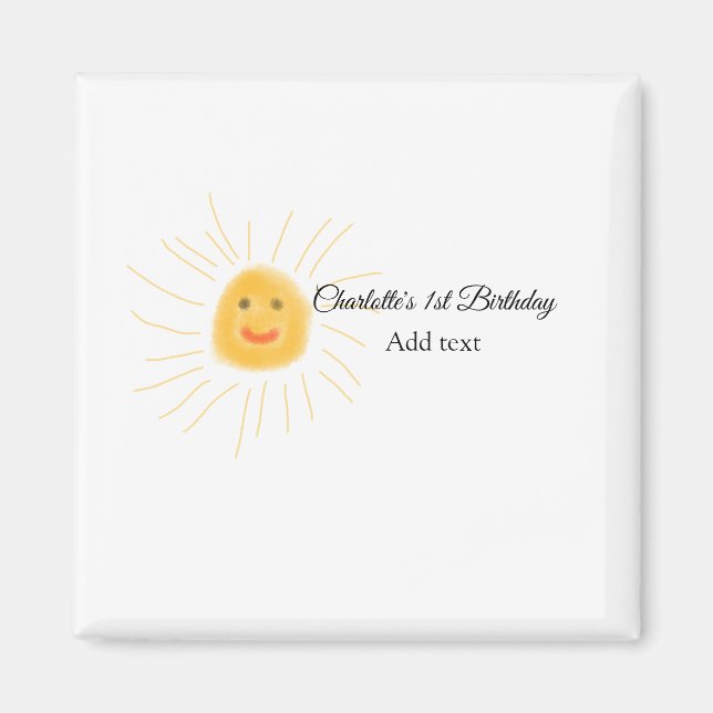 Enkel liten söt baby-barn Lägg till QR-födelsedag Magnet (Framsidan)