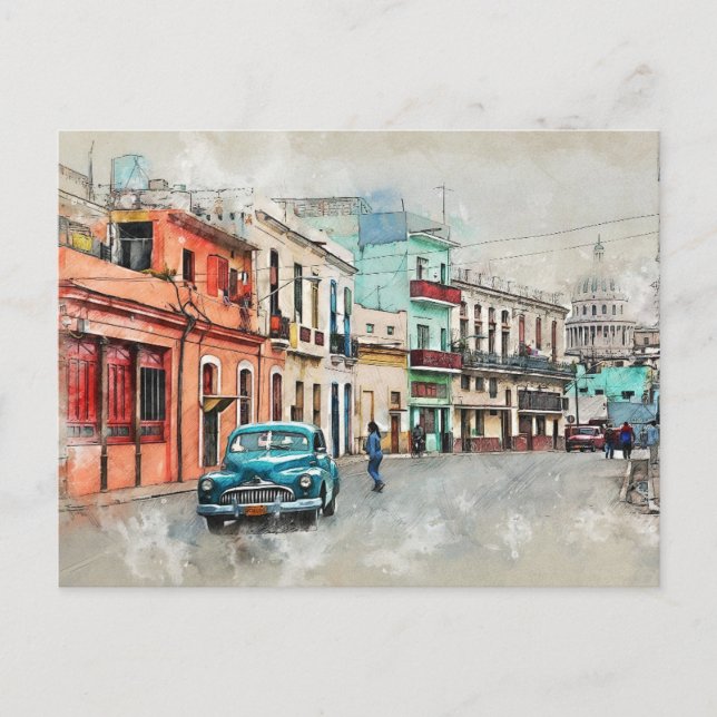 Enkel liten stad vykort (Framsida)