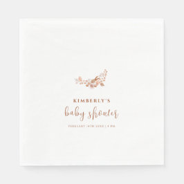 Enkel liten Wildblomma Boho Baby Shower Pappersservett