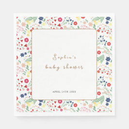 Enkel liten Wildblomma Ram Baby Shower Pappersservett