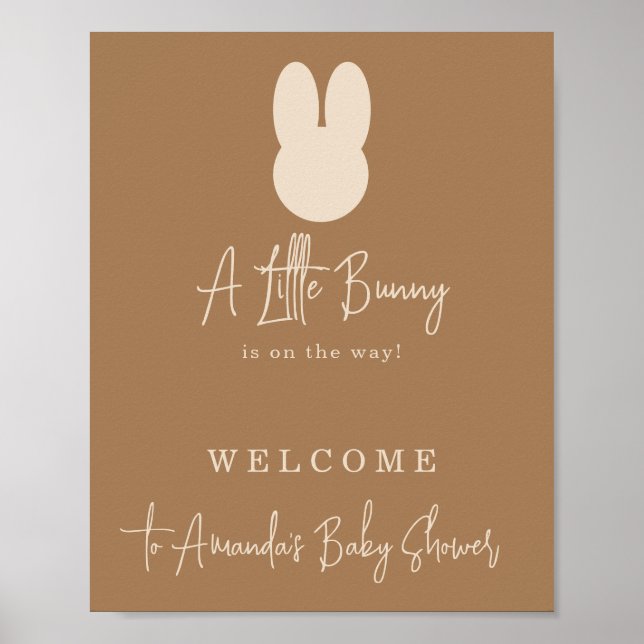 Enkel Little bunny baby shower  Poster (Framsidan)