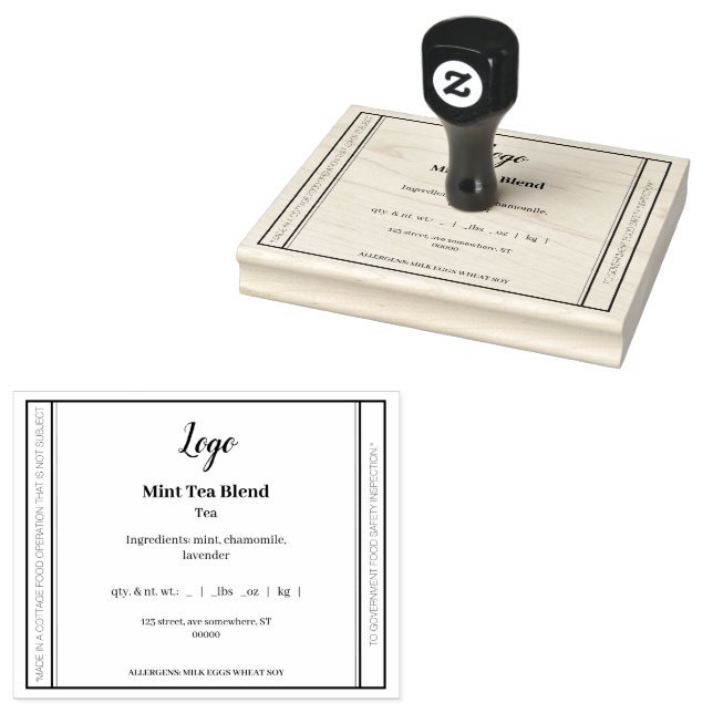 Enkel livsmedelslagstiftning Rubber Frimärke Stämpel (Stämplad)