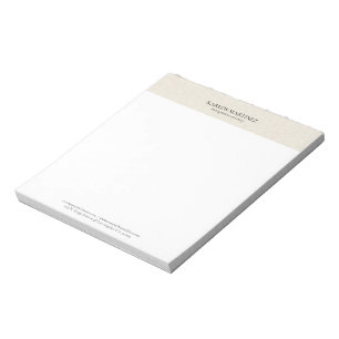 Enkel Ljus Beige Linne Svart Typografi Anteckningsblock