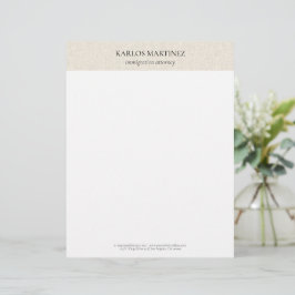 Enkel Ljus Beige Linne Svart Typografi Brevhuvud