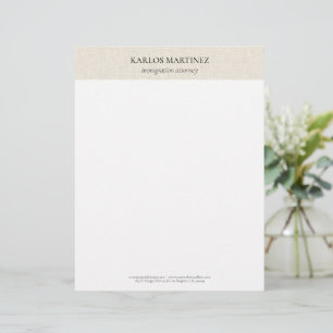 Enkel Ljus Beige Linne Svart Typografi Brevhuvud