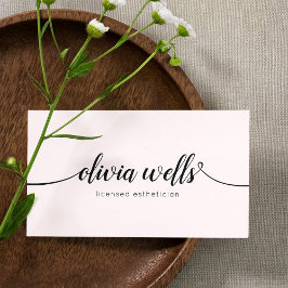 Enkel Ljus rosa handskriven skriptkalligrafi Visitkort