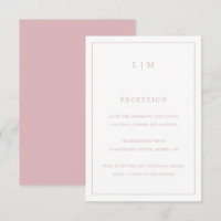Enkel Ljus rosa Monogram Elegant bröllop