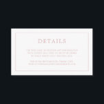 Enkel Ljus rosa Monogram Elegant bröllop Tilläggskort<br><div class="desc">Ett enkelt litet elegant i bröllop-höljet med en modern utformning med detaljerna omgivna av ett tunt gräns och ditt monogram på baksidan. All design inslag är i dammig ro rosa och kan ändras i designredigeringsverktyget i verktyg. En chic och snyggt som är underbar för ett minimalistiskt par. Använda dessa djurutrymmeskort...</div>