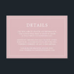 Enkel Ljus rosa Monogram Elegant bröllop Tilläggskort<br><div class="desc">Ett enkelt elegant i bröllop-höljet med en modern utformning med dina detaljer omgivna av ett tunt gräns. All text är vit över en dammig rosa i ro. Färgen typsnitt och bakgrunden kan ändras till valfritt färg genom att klicka på knappen "anpassa". En chic och snyggt som är underbar för ett...</div>