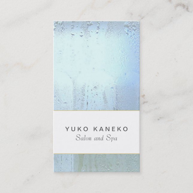 Enkel ljusblå Salon- och Spa-Chic Visitkort (Framsida)
