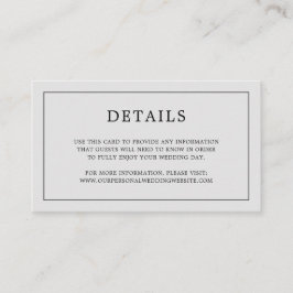 Enkel Ljusgrå Monogram Elegant Bröllop Tilläggskort