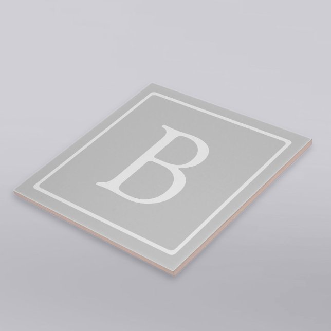 Enkel ljusgrå monogram kakelplatta (Skapare uppladdad)