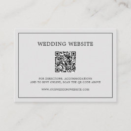 Enkel ljusgrå monogram QR-kod elegant bröllop Tilläggskort