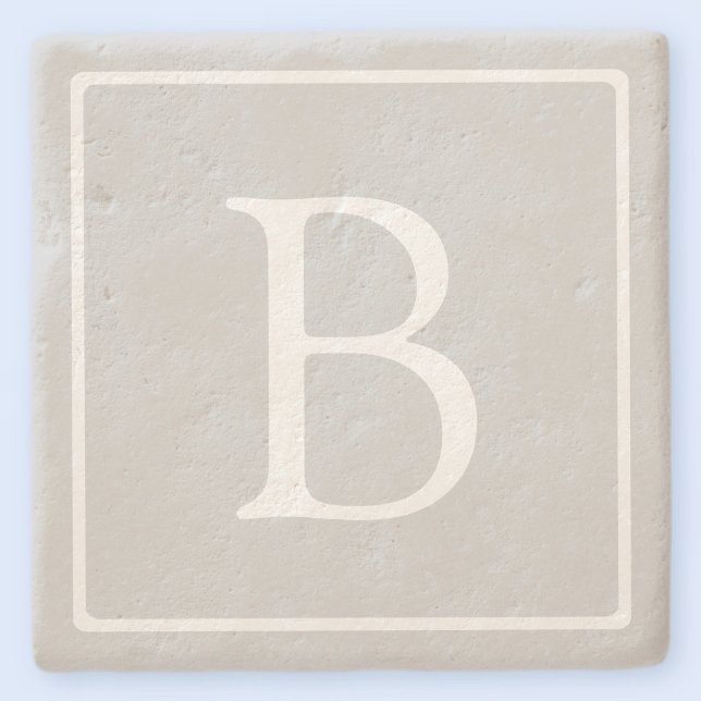 Enkel ljusgrå monogram stenunderlägg (Skapare uppladdad)