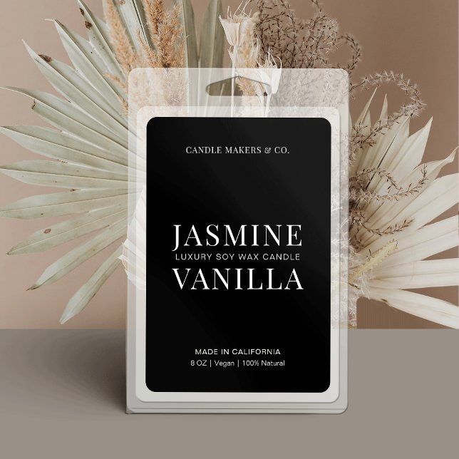 Enkel ljusmärkning Minimalistisk svart och vit fär Mat Etikett (Stand out and make sleek packaging for your products using this rectangle product label)